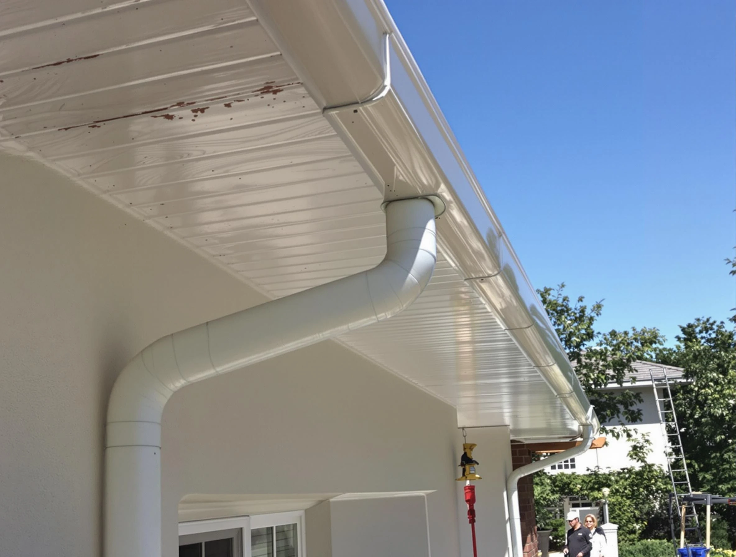 On-site seamless gutter fabrication by Stow Roofing Company in Stow, OH